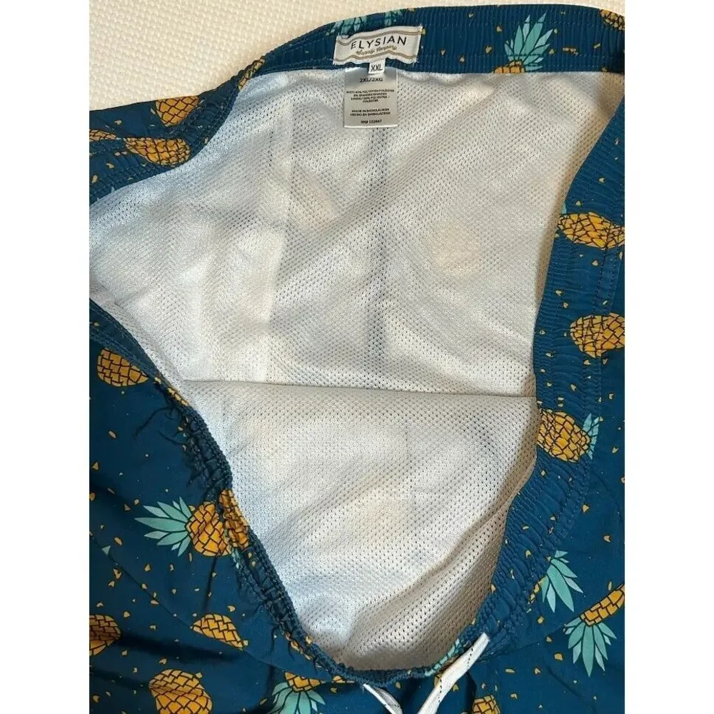 Elysian Men's Pineapple Print‎ Swim Trunks 2XL